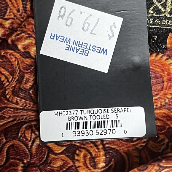 NWT $79 Lucky & Blessed L&B Blouse Size Small Southwestern Turquoise Serape Snap - Picture 13 of 16